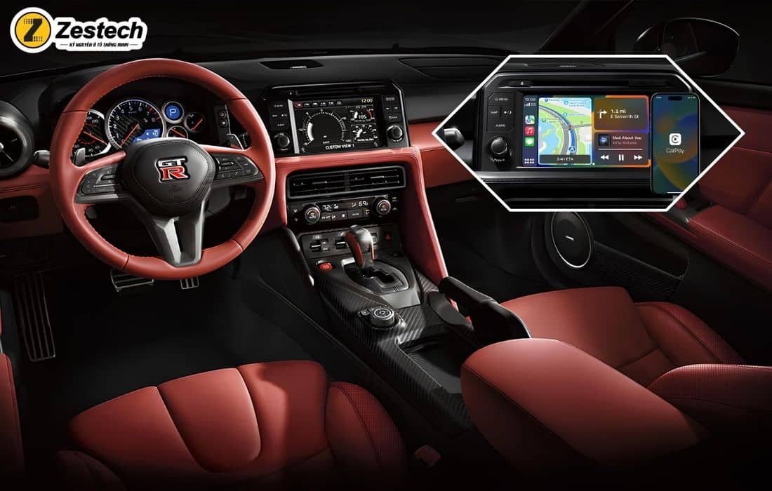 4-18 Nội thất Nissan GTR R35 được bọc da cao cấp, có một vài chi tiết được làm từ hợp kim nhôm