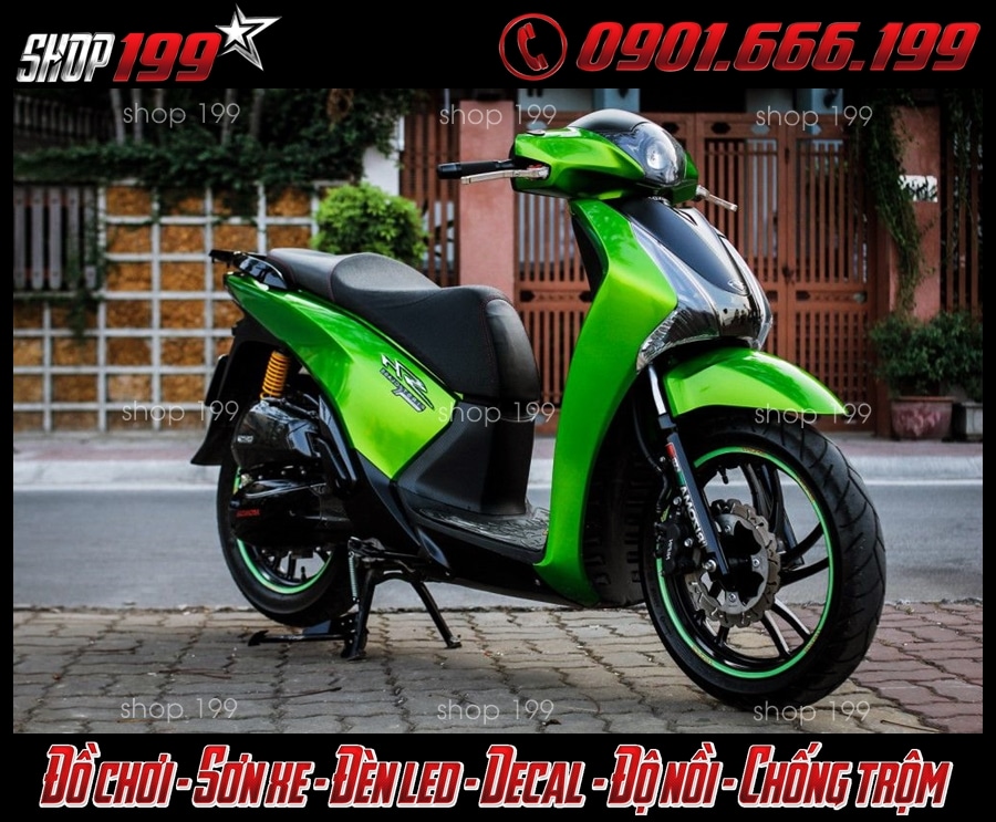 hinh-anh-dan-keo-xe-doi-mau-sh-gia-re-tai-hcm-2014-2 Honda SH màu xanh dán keo đổi màu màu xanh lá hợp với mệnh Mộc