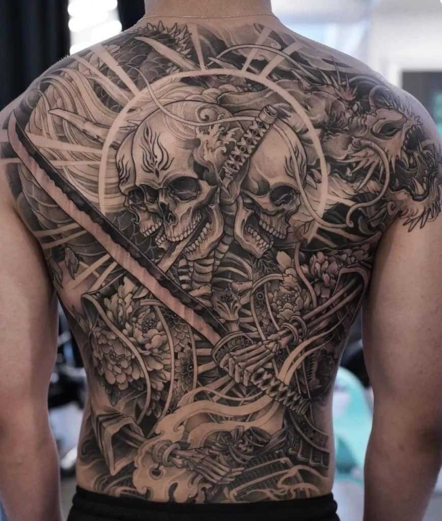 hinh-xam-dau-lau-samurai Hình xăm đầu lâu Samurai