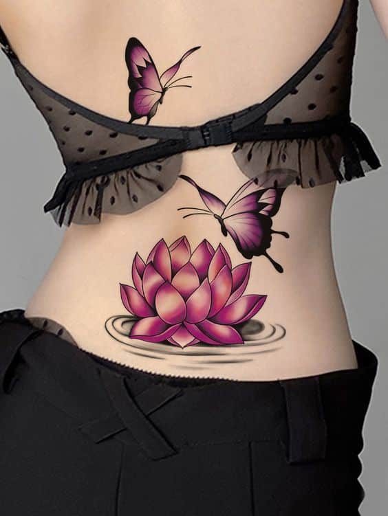hinh-xam-lung-mang-ve-dep-huyen-bi hình xăm lưng hoa mini