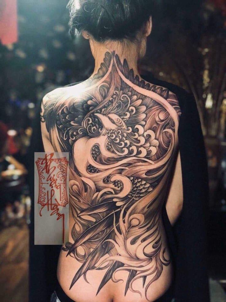 hinh-xam-lung-phuong-hoang-1 hình xăm lưng phượng cực đẹp