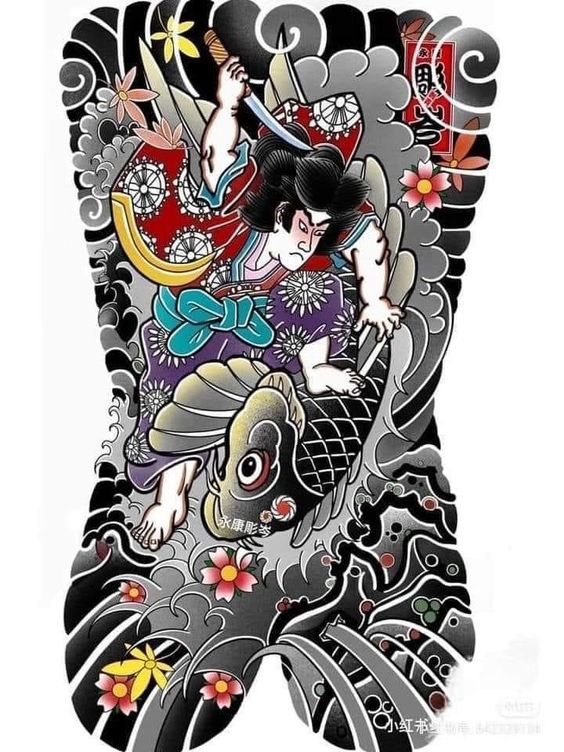 hinh-xam-nhat-co-kin-lung hình xăm samurai nhật cổ