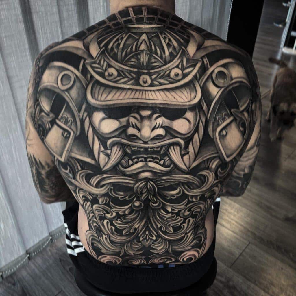 hinh-xam-samurai-full-lung-1 Hình xăm samurai kỳ lân kính lưng
