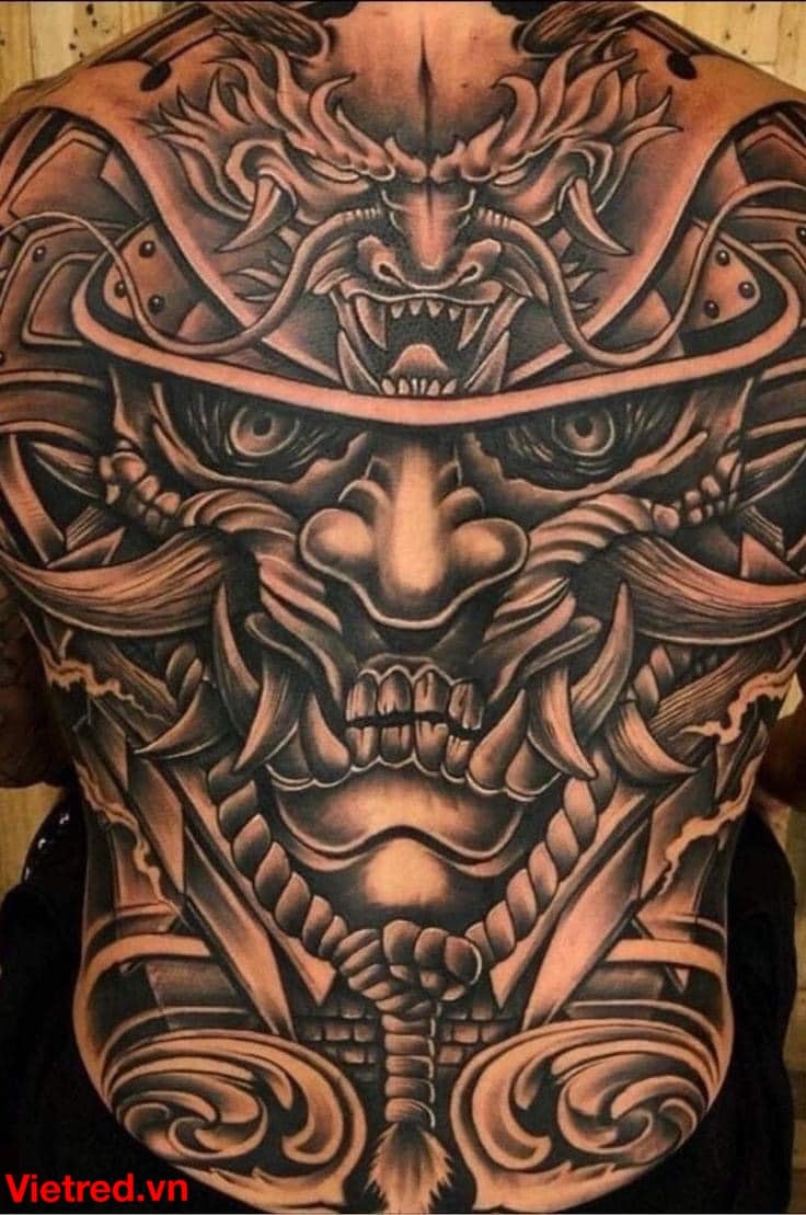 hinh-xam-samurai-full-lung-dep hình xăm samurai và rồng