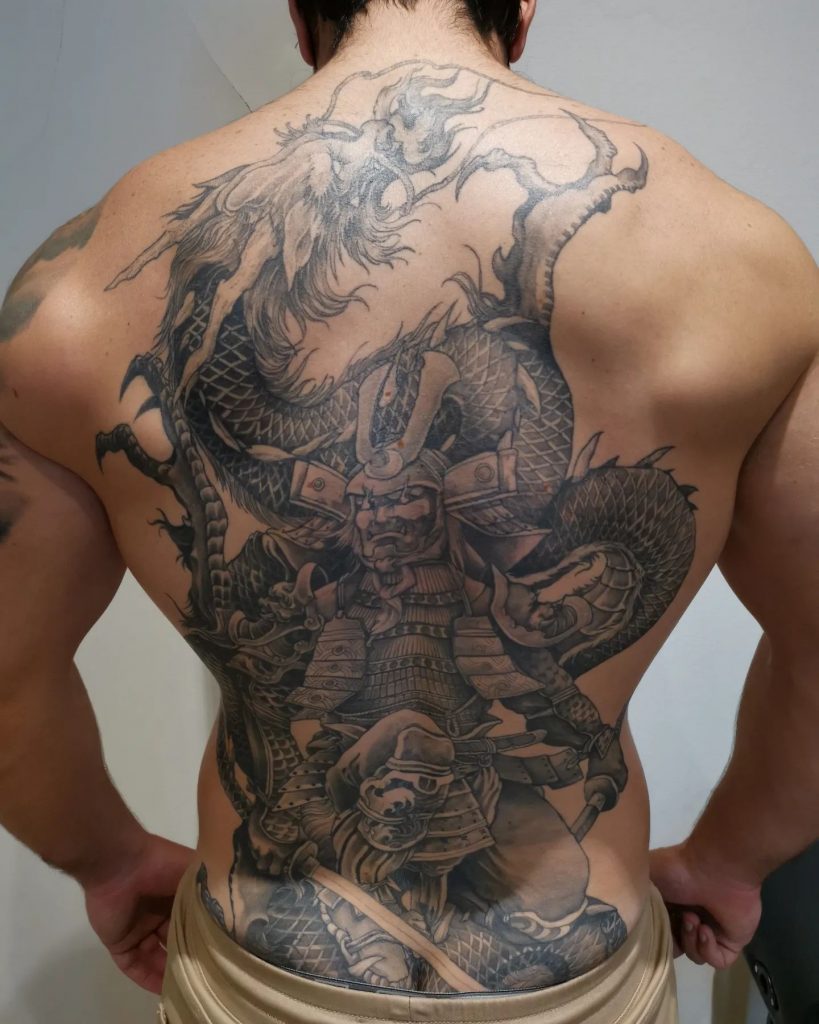hinh-xam-samurai-rong Hình xăm samurai rồng