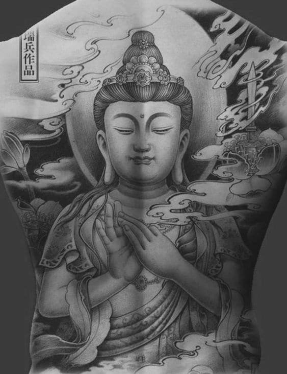 hinh-xam-tuong-phat-mang-y-nghia-binh-yen hình xăm tượng Phật mang ý nghĩa bình yên