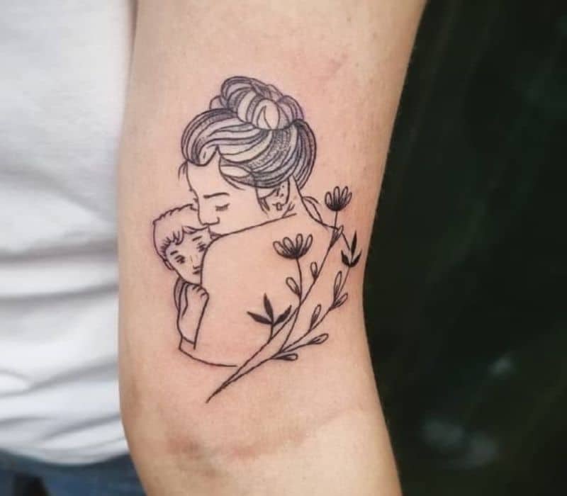 mau-hinh-xam-me-bong-con-17 Hình xăm tuy đơn giản nhưng ý nghĩa vô cùng sâu đậm