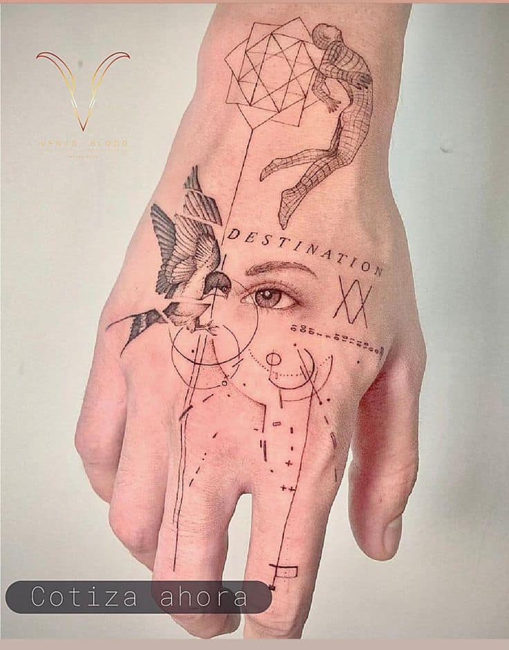 nghe-thuat-tattoo-doc-dao-o-mu-ban-tay nghệ thuật tattoo độc đáo ở mu bàn tay