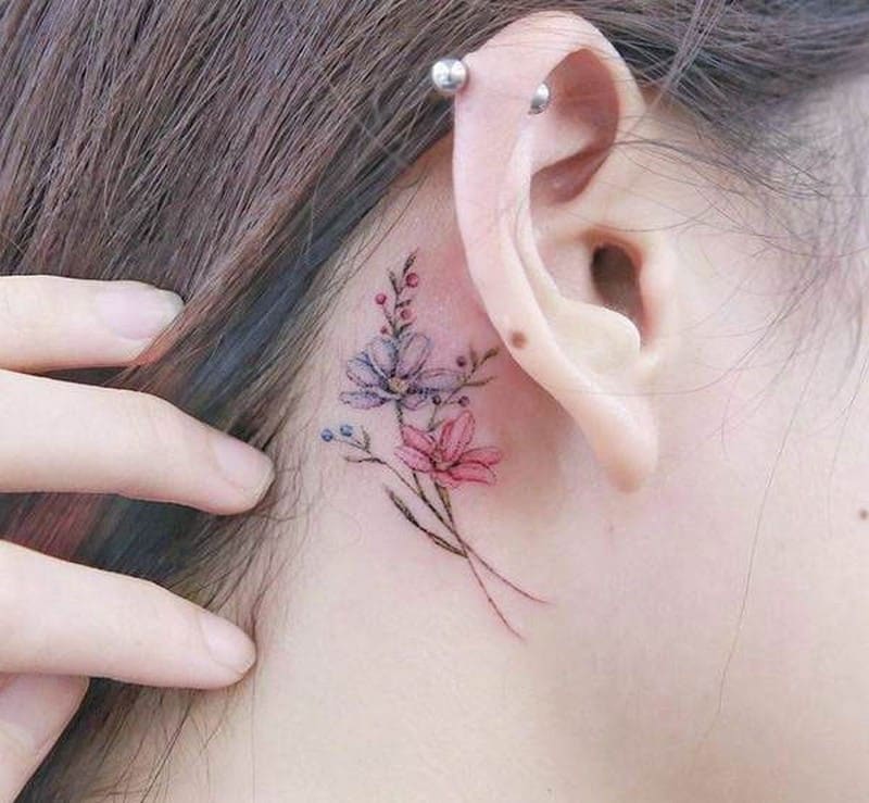 tatto4 Sau tai - Vị trí lưu hình xăm mini đẹp
