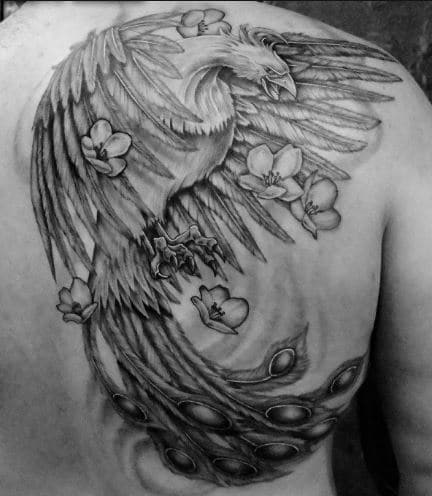 tattoo-designs-hinh-xam-phuong-hoang-den-trang-36-1 Hình xăm phượng hoàng đen trắng — Mệnh gì? Bộ sưu tập hình xăm phượng hoàng đẹp & ý nghĩa nhất. Hình xăm phượng hoàng đen trắng