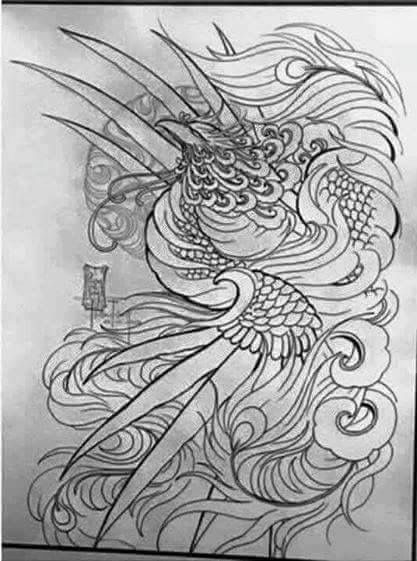 tattoo-designs-hinh-xam-phuong-hoang-den-trang-7-1 Hình xăm phượng hoàng đen trắng ở bắp tay