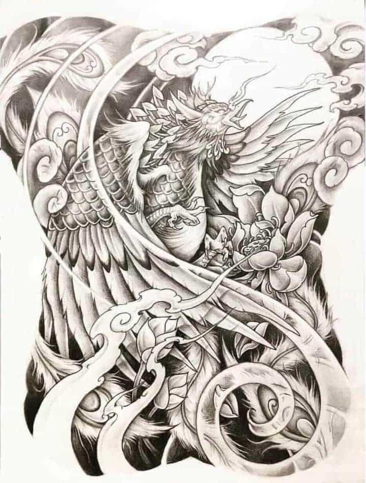 tattoo-designs-hinh-xam-phuong-hoang-den-trang-8-1 Ghim vào Phoenix Tattoo