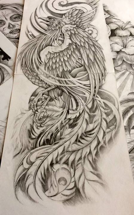 tattoo-designs-hinh-xam-phuong-hoang-den-trang-9-1 Hình Xăm Phượng Hoàng Đen Trắng