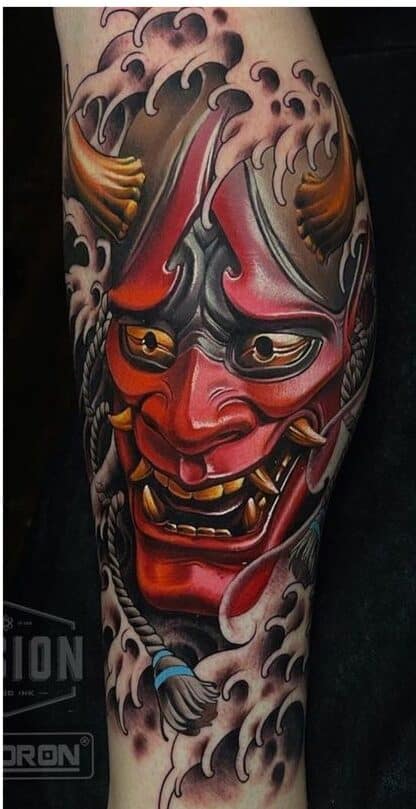 tattoo-mat-quy-satan-bap-chan-e1711703263899 tattoo mặt quỷ satan bắp chân