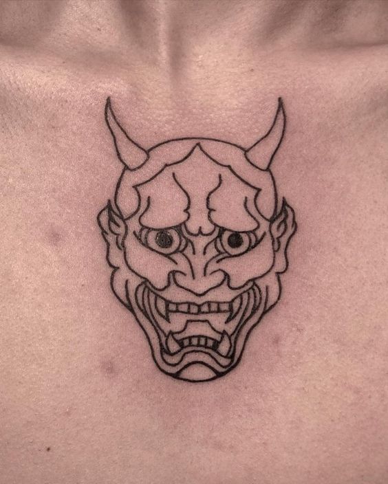 tattoo-mat-quy-to-gian-de-xam tattoo mặt quỷ đơn giản dễ xăm